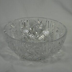 beautiful floral cut heavy crystal bowl
